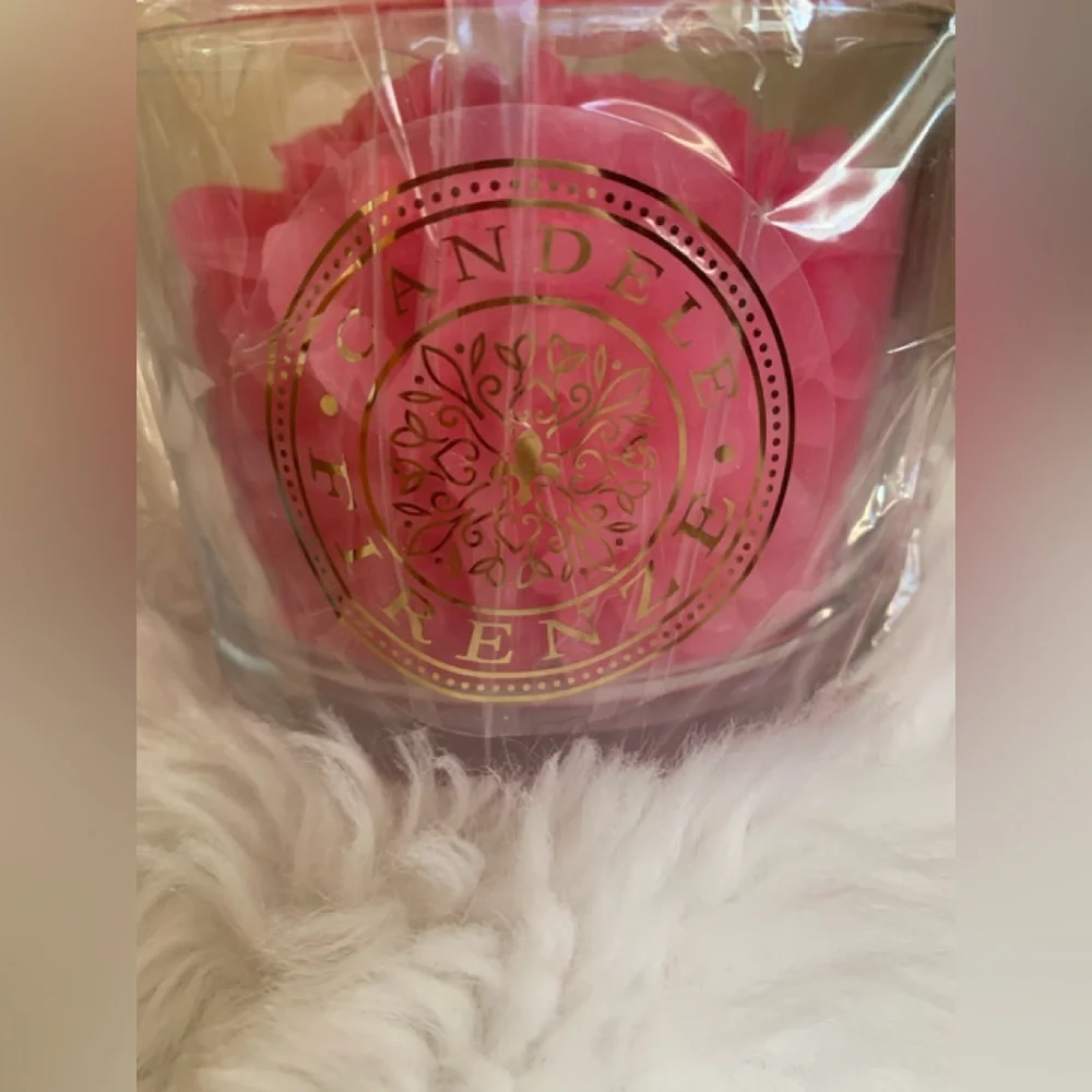 CANDELE FIRENZE pink roses cluster candle made in Poland NWT